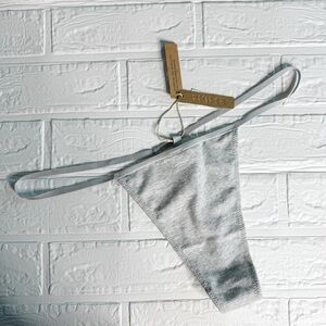 NEW SKIMS Cotton Jersey T-String Thong 
LIGHT HEATHER GREY, Size 2X